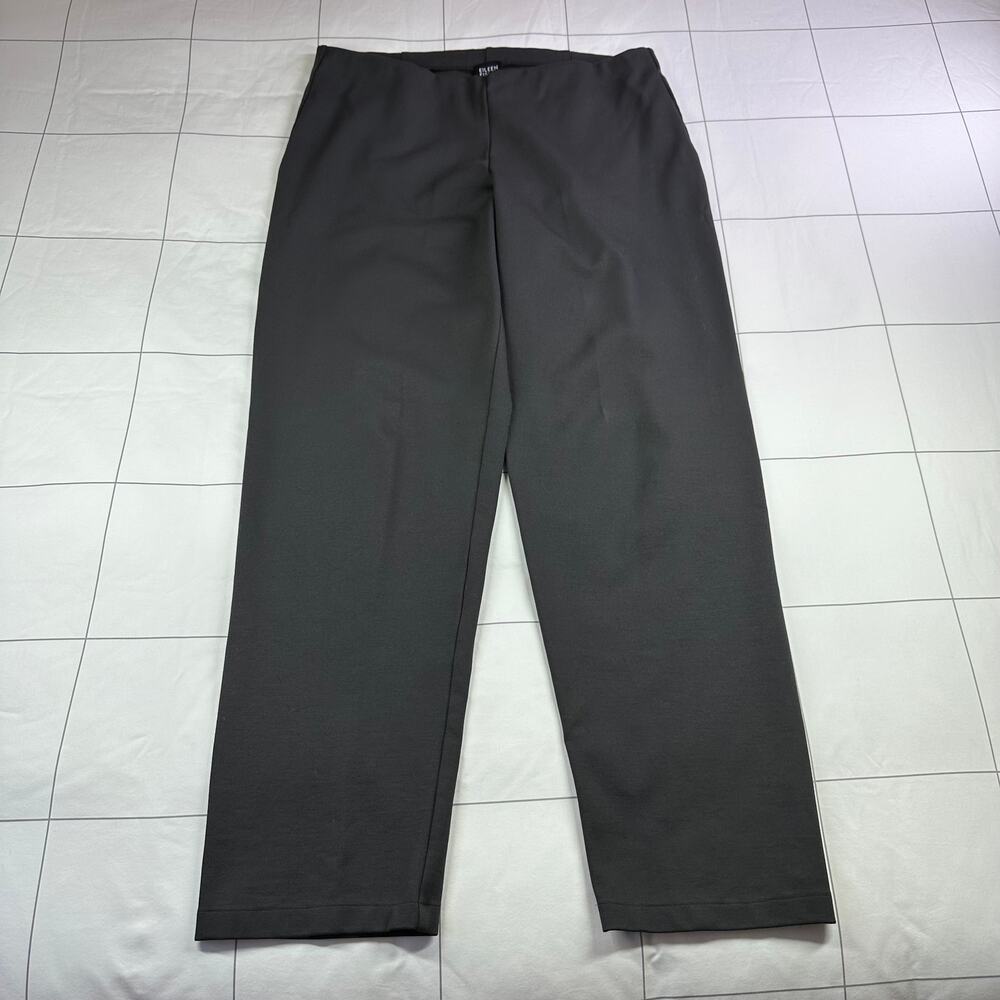 Eileen Fisher Pants Womens Medium Gray Ponte Knit Pull On Stretch Minimalist